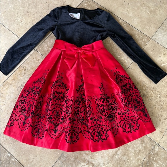 Bonnie Jean, little girl 6X red and black dress excellent condition - Picture 6 of 12